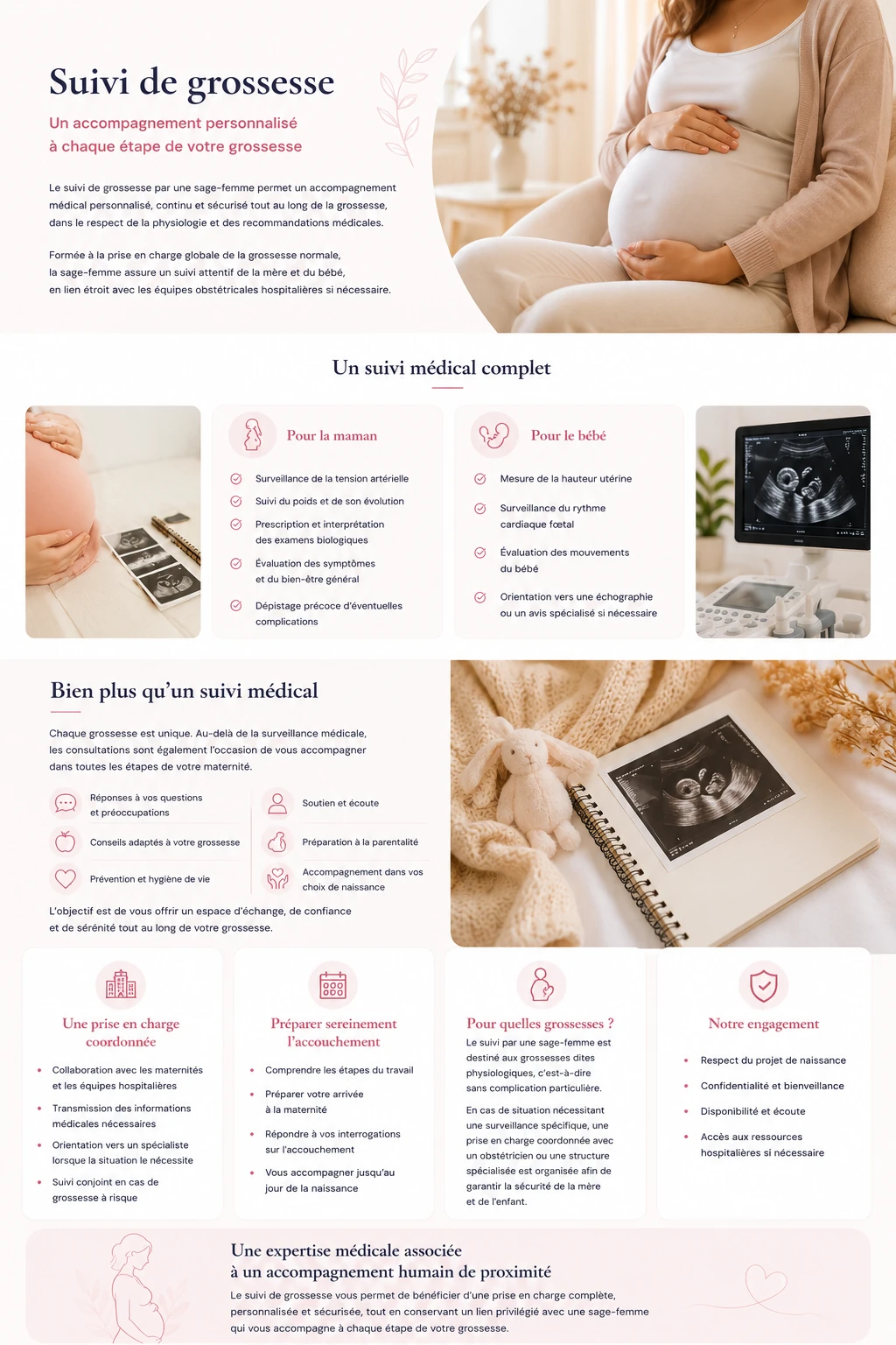 Infographie — Suivi de grossesse par EchoFemina, sage-femme Ivan NGASSA
